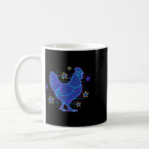 Bold Retro Vaporwave Blue Pink Funny Meme Chicken Coffee Mug