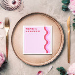 Bold Retro Wave Aesthetic Pink and Red Wedding Napkin<br><div class="desc">These cool,  pink & red napkins would be great addition to your wedding supplies! Easily add your own details by clicking on the "personalise" option.</div>