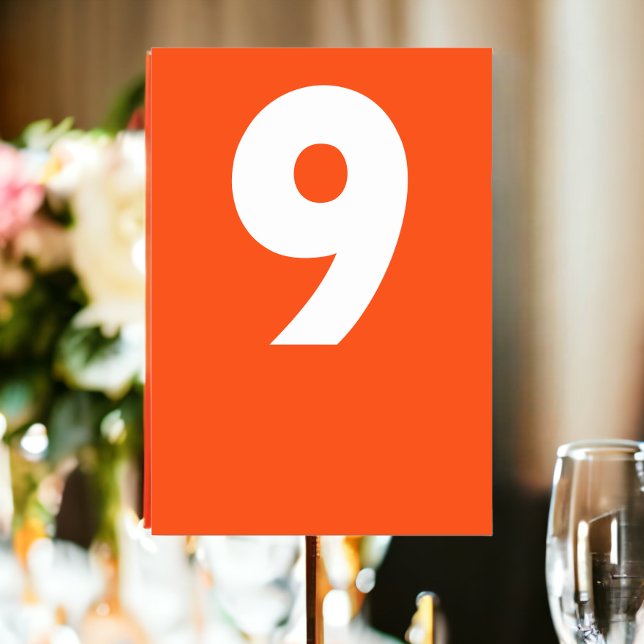 Bold Retro Wedding Table Number (Bold Retro Wedding Table Number, a fun colorful addition to your reception tables from Ricaso )