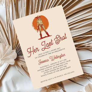 Bold Retro Western Cowgirl Bachelorette Invitation