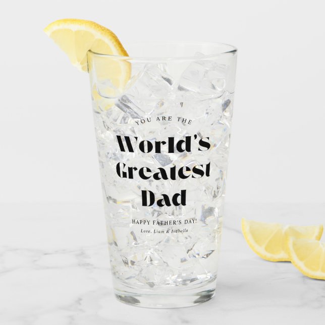 Bold Retro World's Greatest Dad Glass (Front Ice)