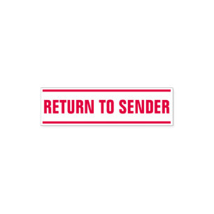 Bold "RETURN TO SENDER" + Lines Rubber Stamp