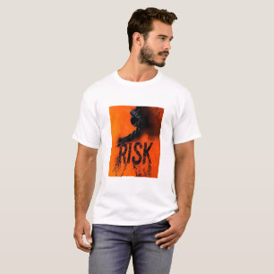 Bold "RISK" Graphic with Rope — Motivational Distr T-Shirt