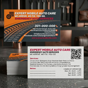Bold Roadside Assistance & Mob Custom Logo QR Cod Business Card