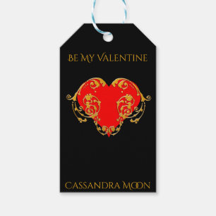 Bold Romantic Valentine Red Goth Heart Gift Tags