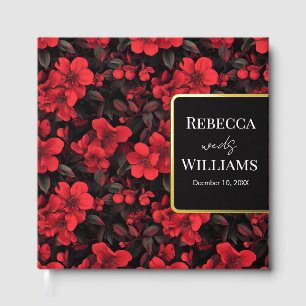 Bold Rose Boho Wedding Guest Book