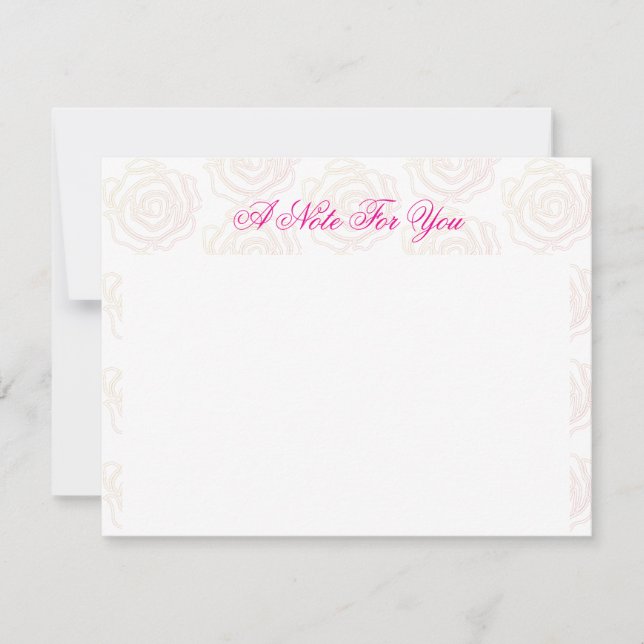 'Bold Rose' Flat Note Card (Front)