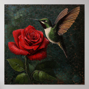 Bold Rose Floral Wall Hanging Interior Design Poster