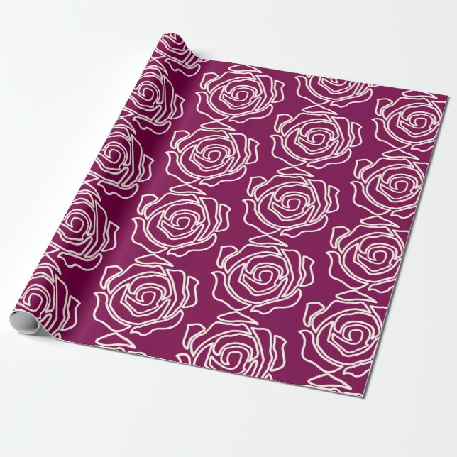 'Bold Rose Garden' Wrapping Paper (Unrolled)