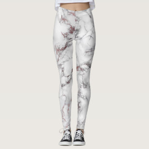 White Marble Gold Leggings 