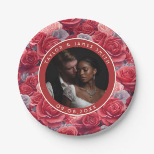 Bold Rose Minimalist Wedding Plates For Bacheloret