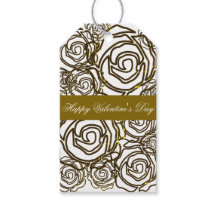 'Bold Rose Valentine' (gold) Gift Tag