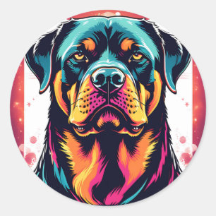 Bold Rottweiler Dog Classic Round Sticker