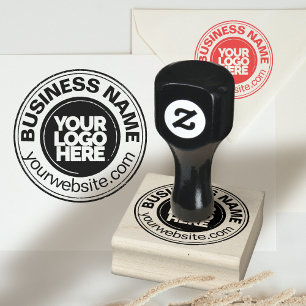 Bold Round Eyecatching Business Logo Custom Rubber Stamp
