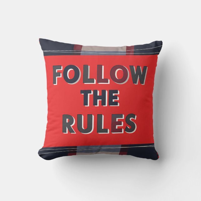 Bold Rules: A Clear, Striking Message Cushion (Front)