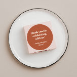 Bold Rust Fall Retro Custom Wedding Thank You  Classic Round Sticker<br><div class="desc">Bold Minimalist Rust Fall Retro Simple Custom Wedding Thank You Classic Round Sticker</div>
