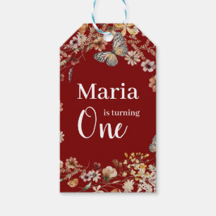 Bold Rustic Wildflower Floral Baby Birthday Gift Tags