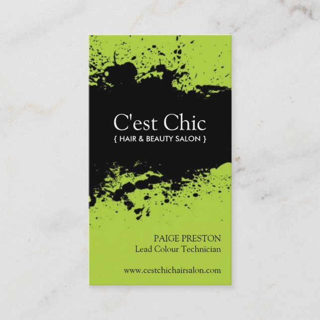 Bold Salon Business Cards (Front)