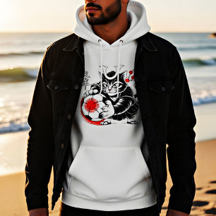 Bold Samurai Cat Soccer - Stylish Kawaii Fan Gear! Hoodie