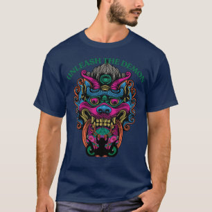 Bold Samurai Mask Graphic T-Shirt