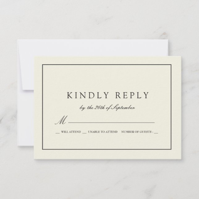 Bold Sandstone Coloured Wedding Response (Front)