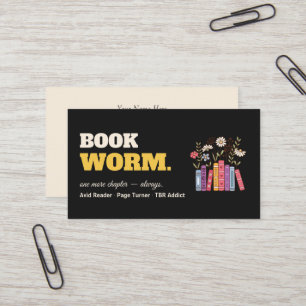 Bold Sans Serif Modern Business Card bookworm
