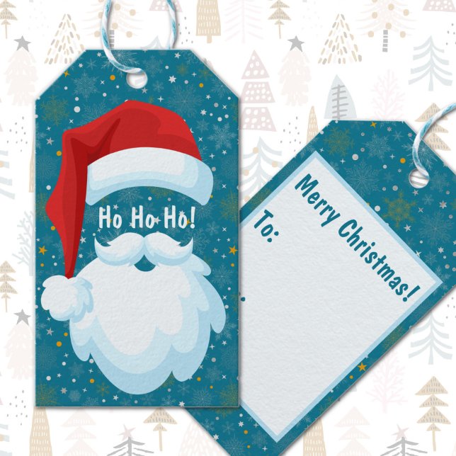 Bold Santa Customised Christmas Gift Tags (Bold Santa Customizable Christmas Gift Tag)