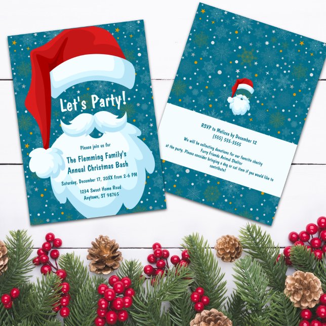 Bold Santa Customised Christmas Party Invitation (Bold Santa Customized Christmas Party Invitation)