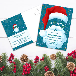Bold Santa Customised Christmas Party Postcard