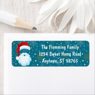 Bold Santa Customised Christmas Return Address Label