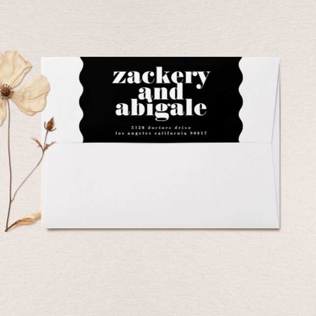 Bold Scalloped Border Return Address Wedding Envelope (Creator Uploaded)
