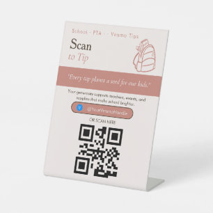 Bold Scan to Tip QR Code Sign Venmo Tips