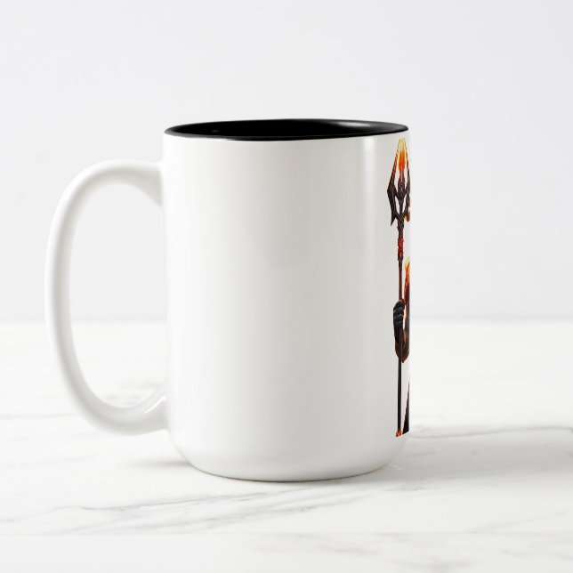 Bold Sci-Fi Warrior Two-Tone Mug (Left)