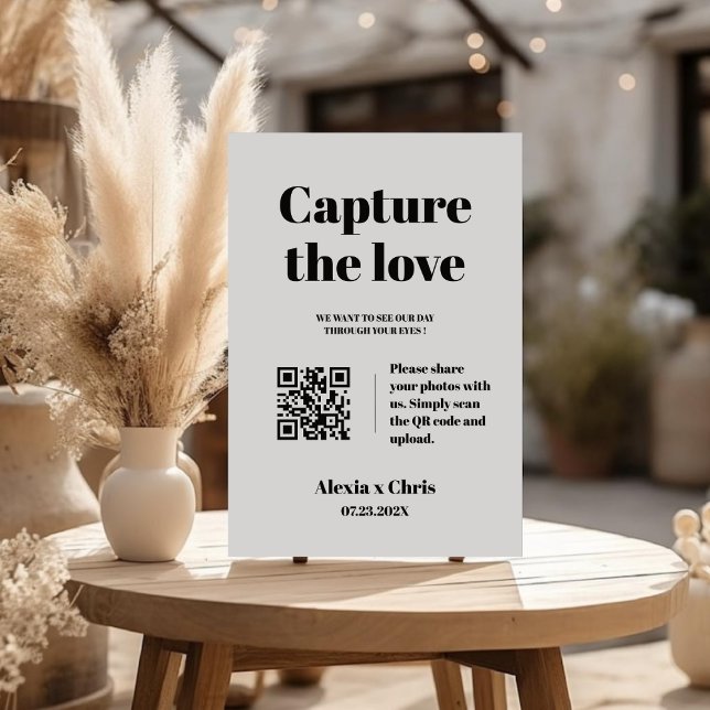 Bold Script Capture The Love QR code  Enclosure Card (Creator Uploaded)