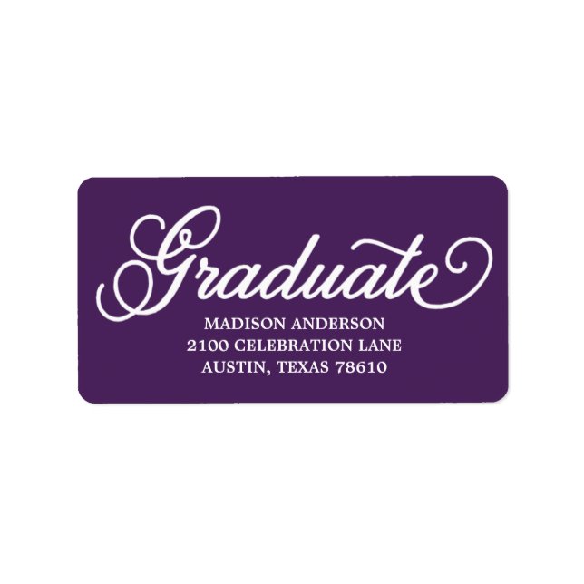Bold Script | Graduation Address Label (Front)