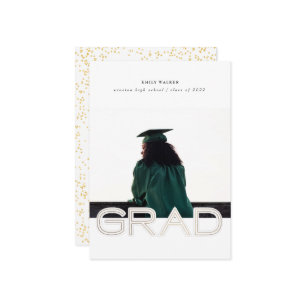 Bold Script Graduation Announcement Photo Card