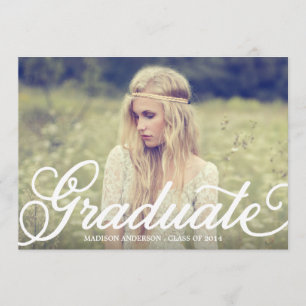 Bold Script Graduation Party Invitation