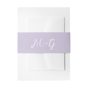 Bold Script Lilac Elegant Wedding Invitation Belly Band