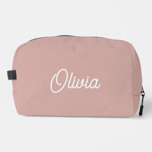 Bold script monogram, blush pink Toiletry Bag 