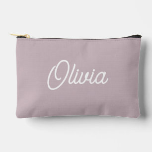 Bold script monogram, light purple accessory pouch