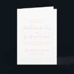 Bold Script Peach Elegant Catholic Wedding Program<br><div class="desc">Classic style wedding programs featuring a simple yet elegant design with your names in script and your details in serif fonts.</div>