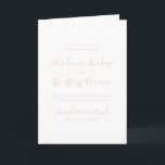 Bold Script Peach Elegant Catholic Wedding Program<br><div class="desc">Classic style wedding programs featuring a simple yet elegant design with your names in script and your details in serif fonts.</div>