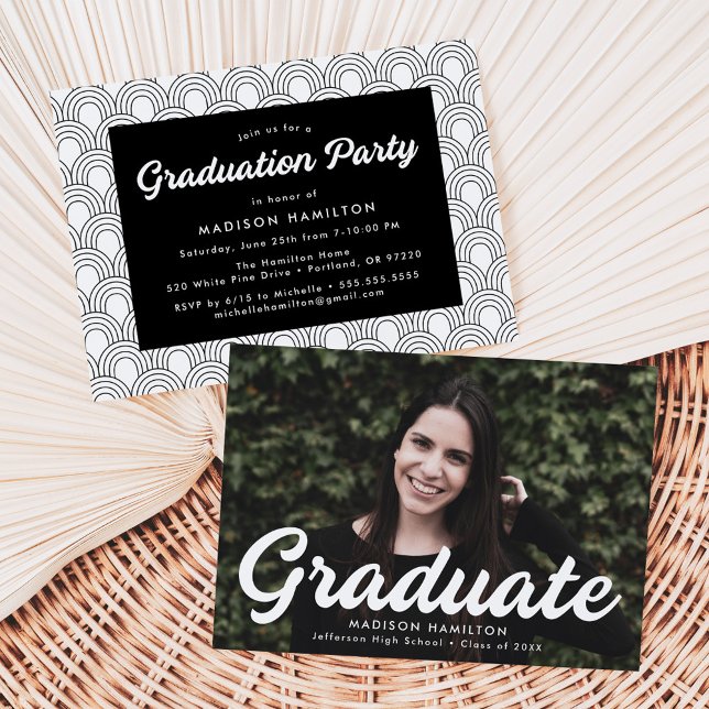 Bold Script Photo Graduation Party Invitation (Creator Uploaded)