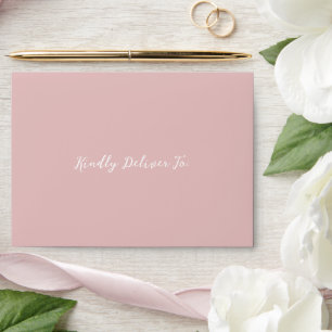 Bold Script Pink Elegant Wedding Envelope