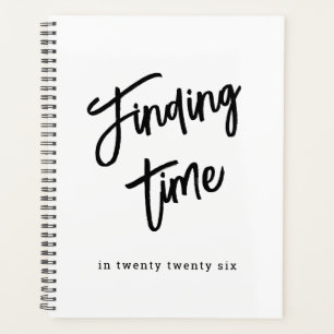 Bold Script Typography Black & White Custom Name Planner