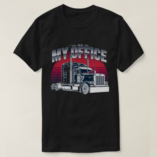Bold Semi-Truck Graphic Design Artwork T-Shirt (Design Front)