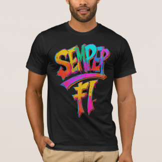 Bold Semper Fi Graffiti T-Shirt Military Pride