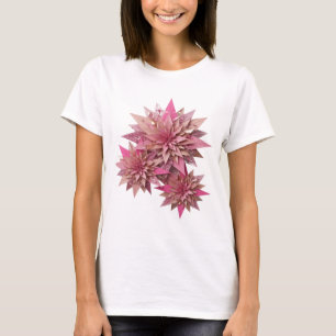 Bold Silver FLOWERS 3D Text Art T-Shirt