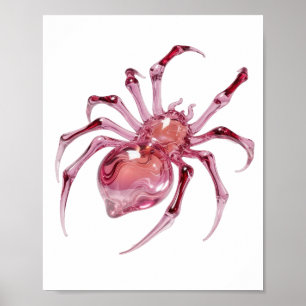 Bold Silver GLASS SPIDER Bold Design Poster