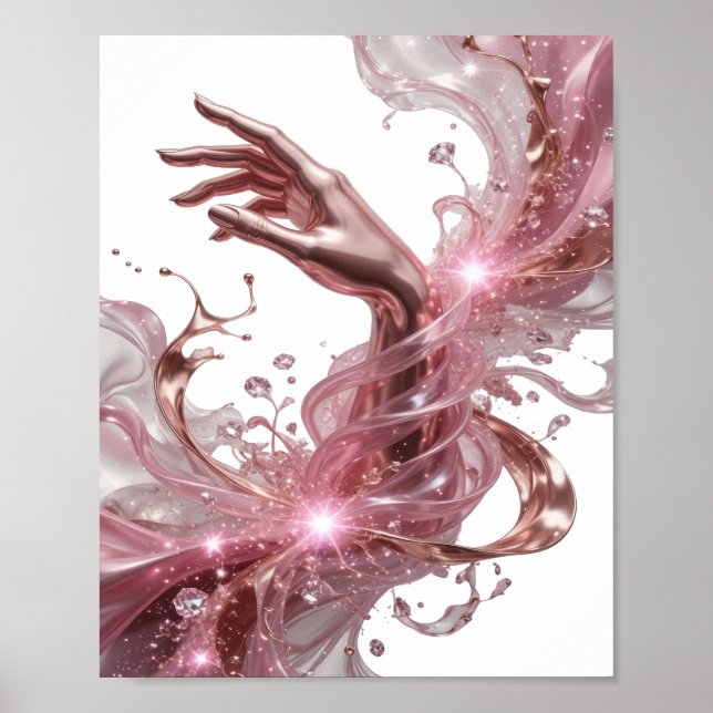 Bold Silver HANDS OF ETERNITY Statement Design Poster (Front)